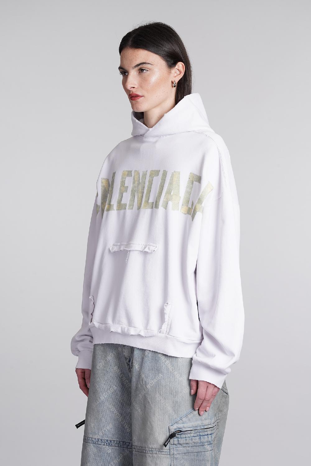 Deliberti Balenciaga Felpa in cotone bianco cod. 394989 - Deliberti The Luxury Shopping Fornitura limitata