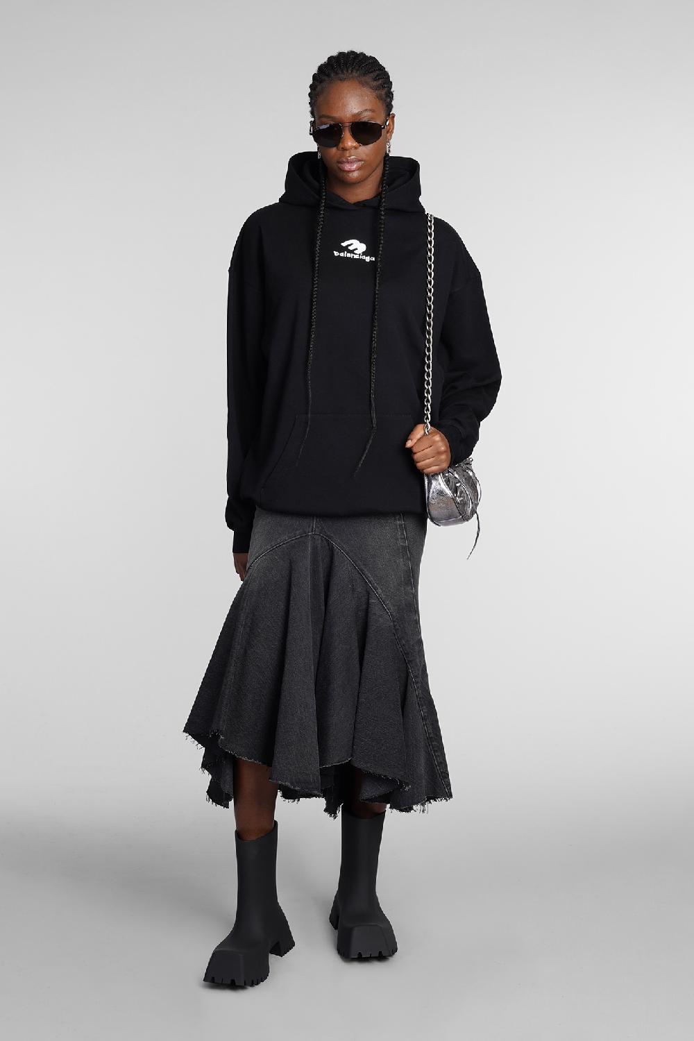 Deliberti Balenciaga Felpa in cotone nero cod. 362932 - Deliberti The Luxury Shopping Offerta natalizia