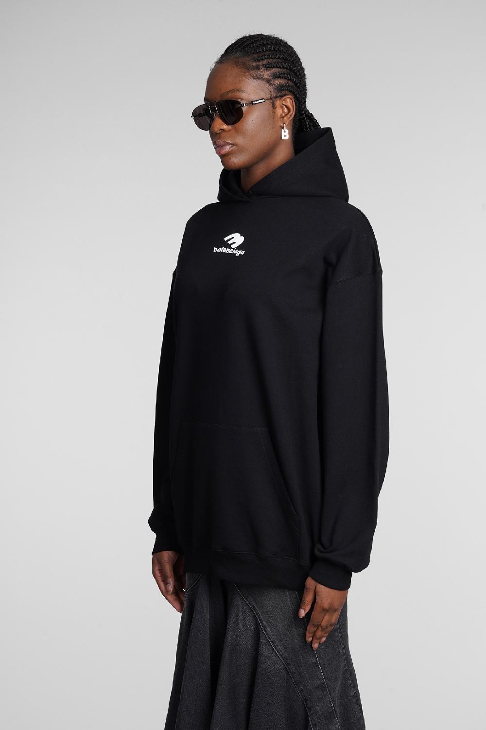 Deliberti Balenciaga Felpa in cotone nero cod. 362932 - Deliberti The Luxury Shopping Offerta natalizia