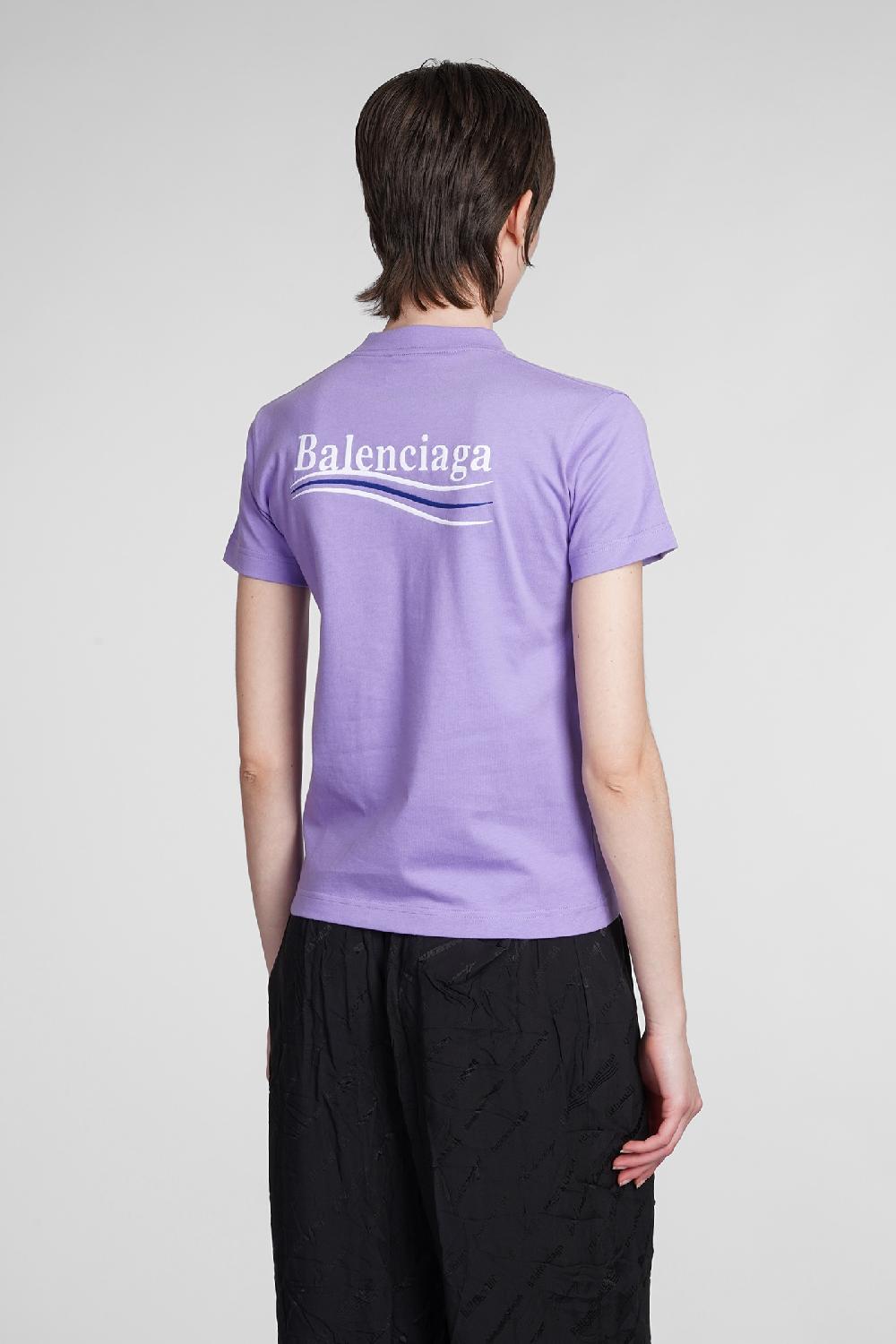 Deliberti Balenciaga T-shirt in cotone viola cod. 375611 - Deliberti The Luxury Shopping Offerta per la Festa della Mamma