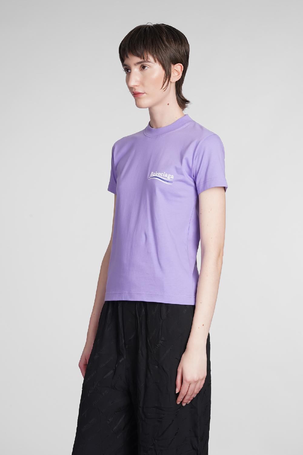 Deliberti Balenciaga T-shirt in cotone viola cod. 375611 - Deliberti The Luxury Shopping Offerta per la Festa della Mamma