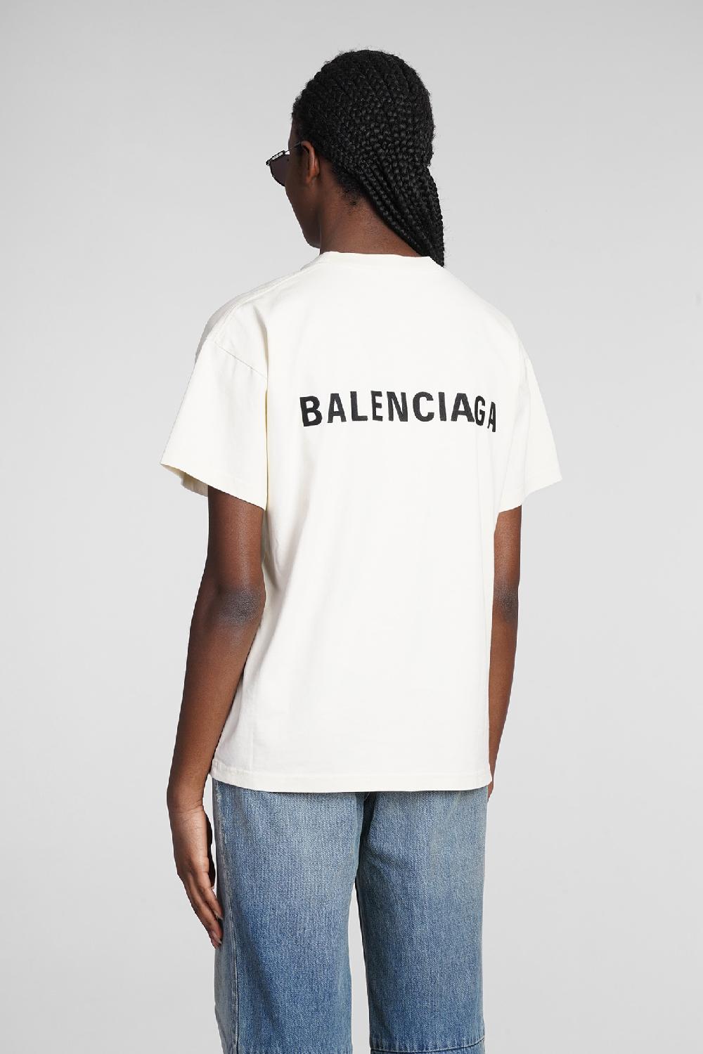 Deliberti Balenciaga T-shirt in cotone beige cod. 362934 - Deliberti The Luxury Shopping Offerta San Valentino