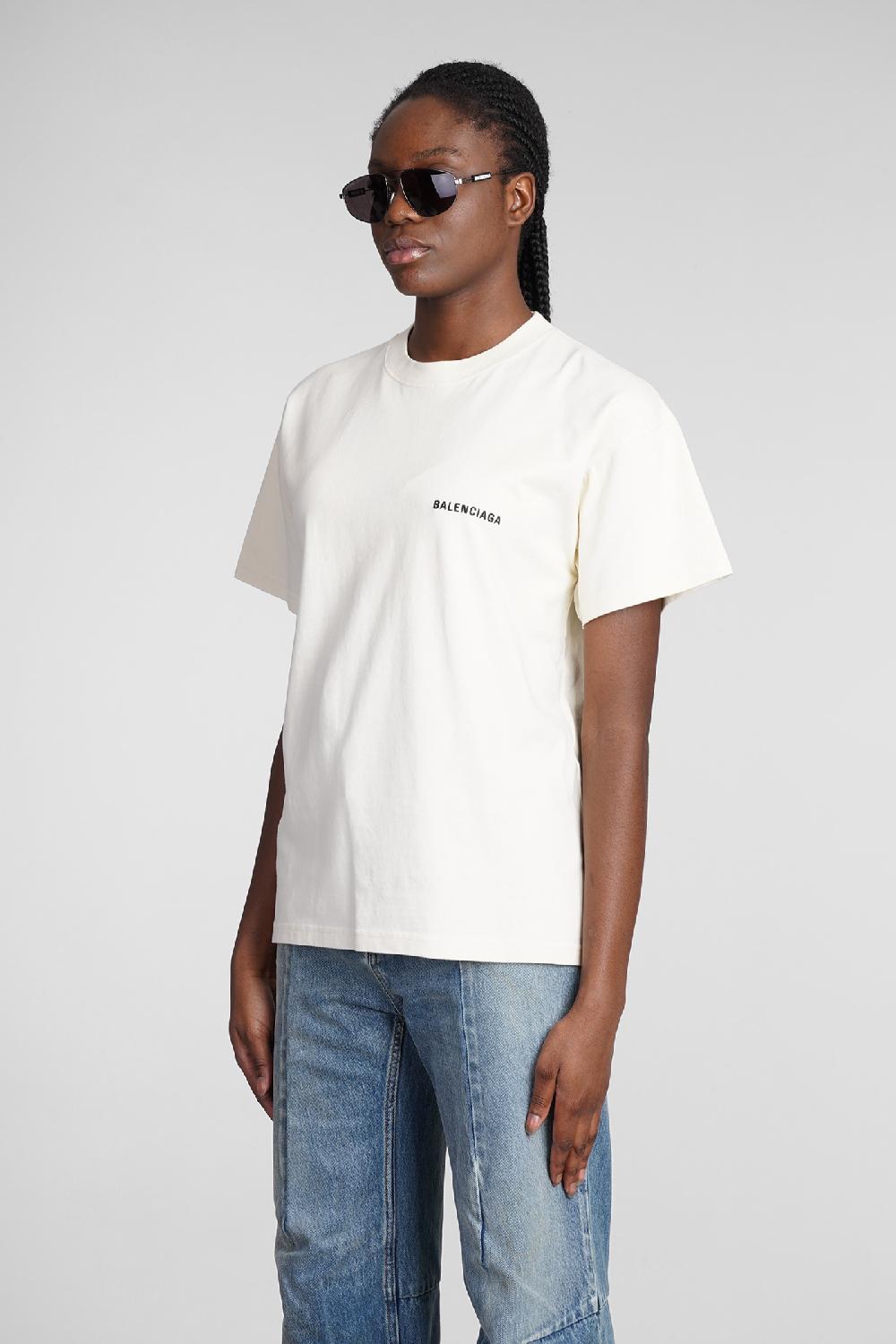Deliberti Balenciaga T-shirt in cotone beige cod. 362934 - Deliberti The Luxury Shopping Offerta San Valentino