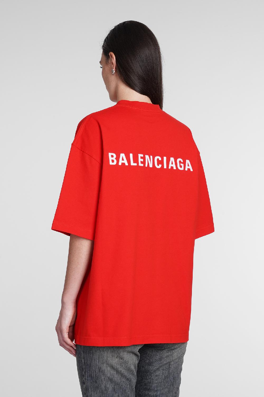Deliberti Balenciaga T-shirt in cotone rosso cod. 386173 - Deliberti The Luxury Shopping Offerta temporanea