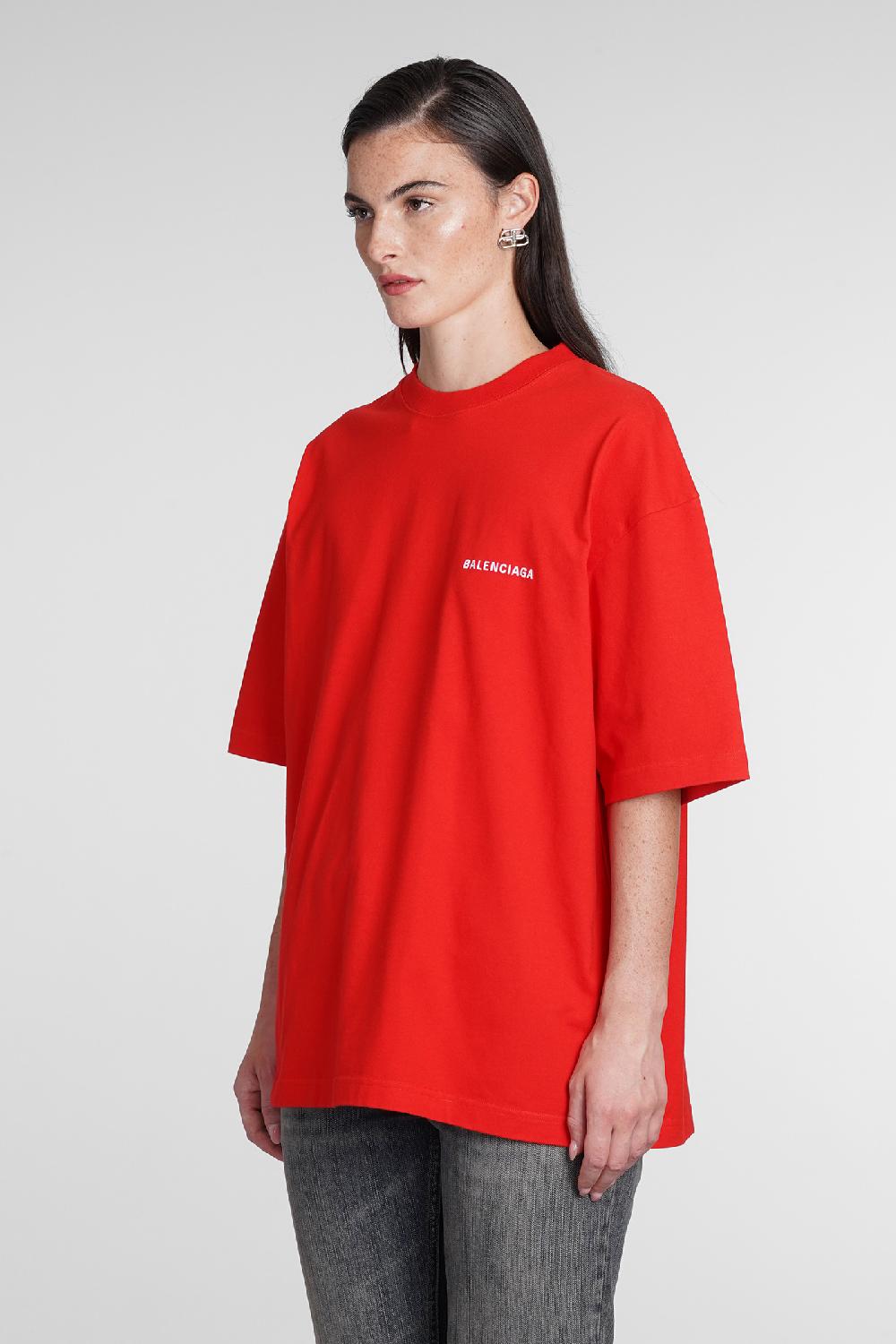 Deliberti Balenciaga T-shirt in cotone rosso cod. 386173 - Deliberti The Luxury Shopping Offerta temporanea