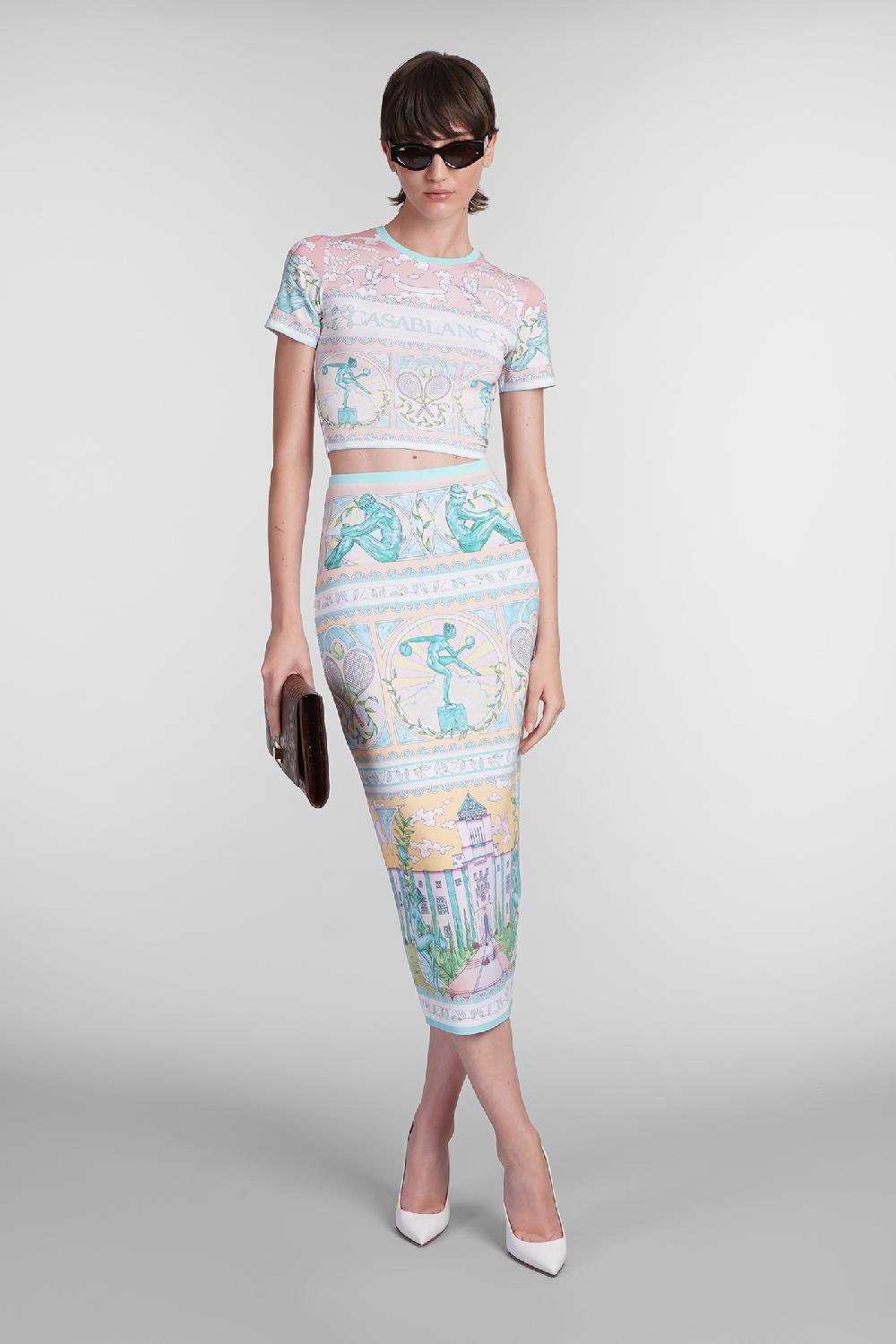 Deliberti Casablanca Gonna in viscosa multicolor cod. 402444 - Deliberti The Luxury Shopping ACQUISTA ORA