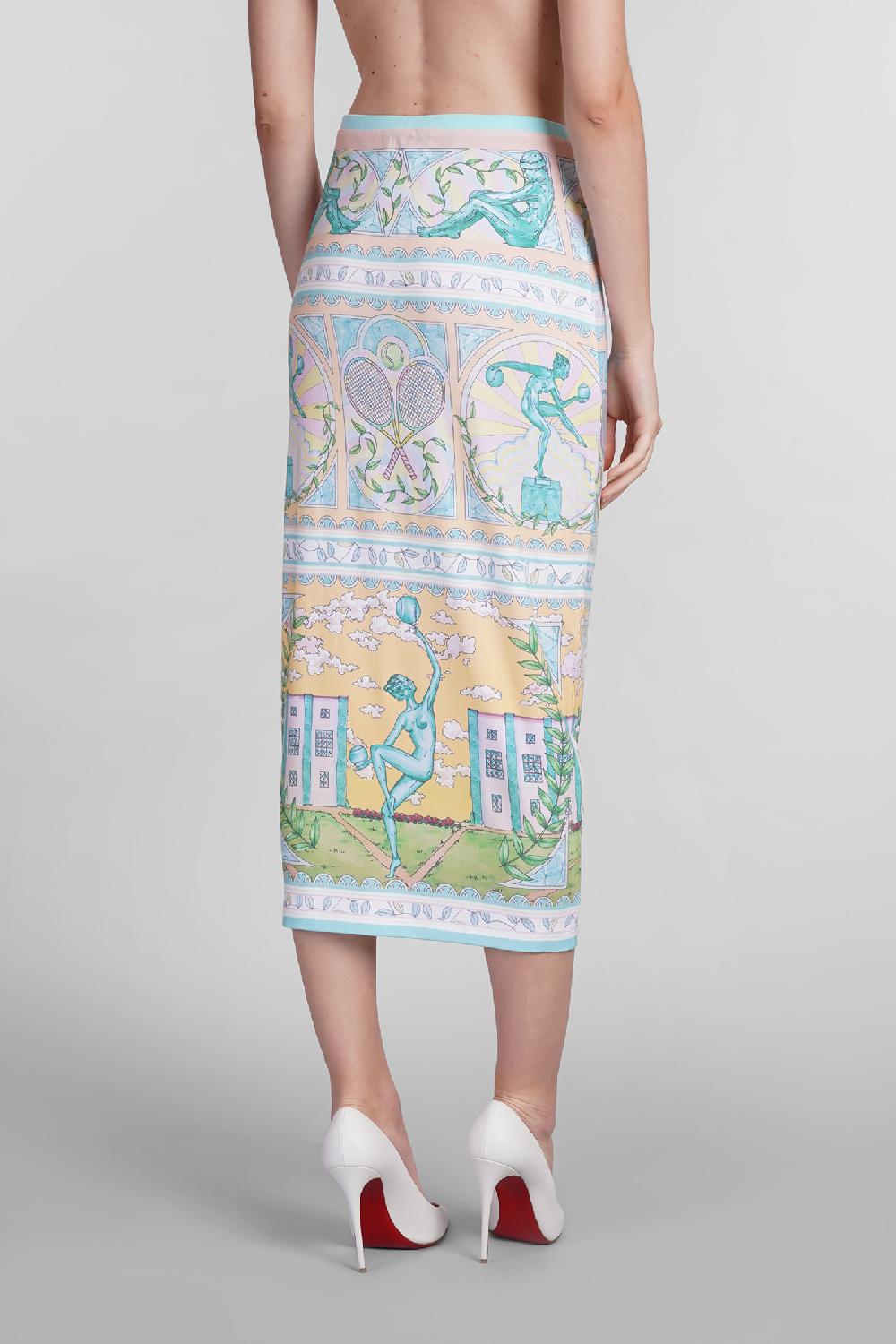 Deliberti Casablanca Gonna in viscosa multicolor cod. 402444 - Deliberti The Luxury Shopping ACQUISTA ORA