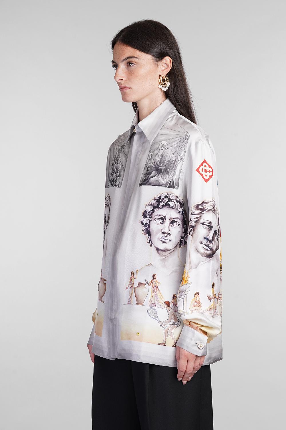 Deliberti Casablanca Camicia in seta grigia cod. 404996 - Deliberti The Luxury Shopping Fino al 50% di sconto