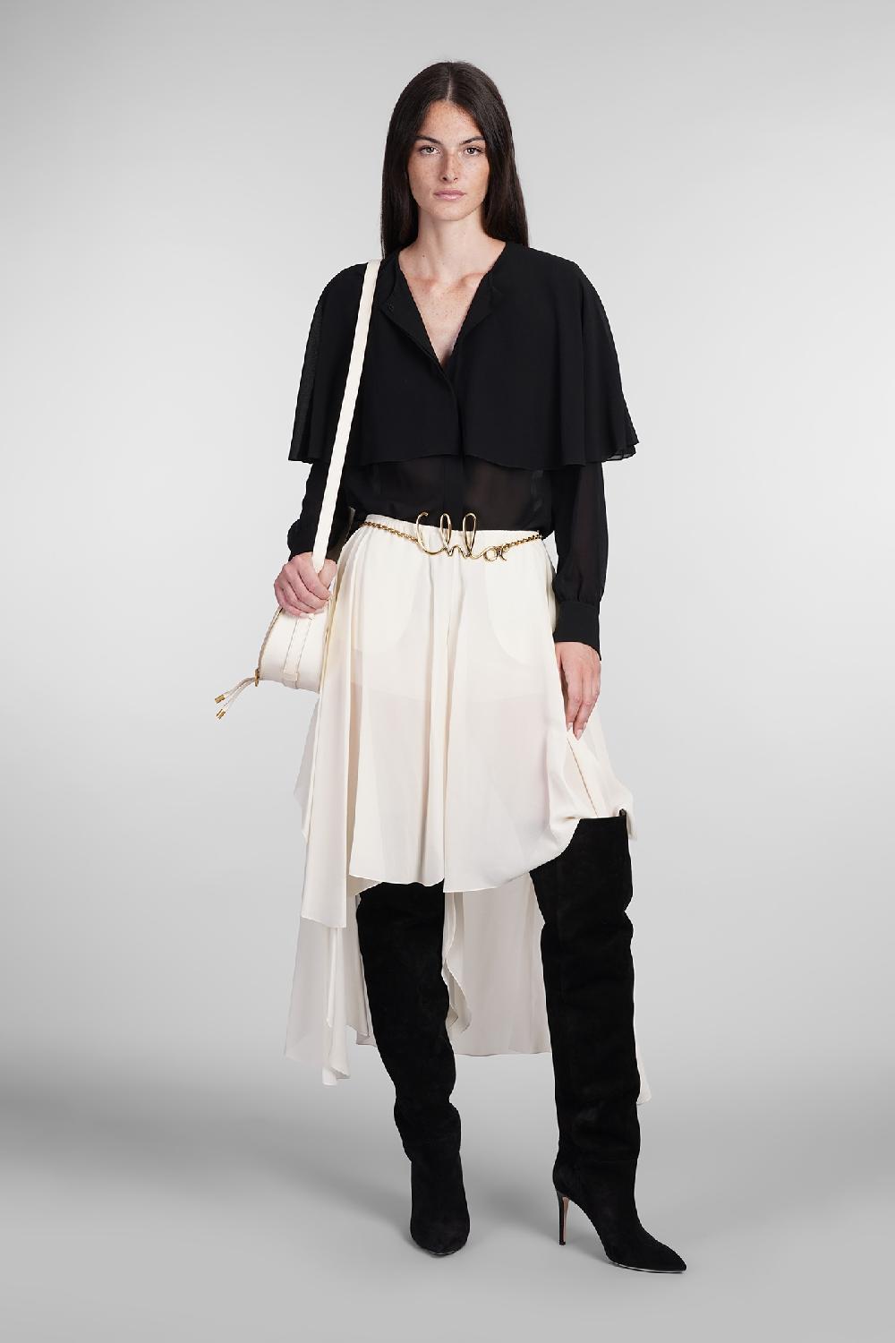 Deliberti Chloé Shorts in seta beige cod. 404205 - Deliberti The Luxury Shopping Italia