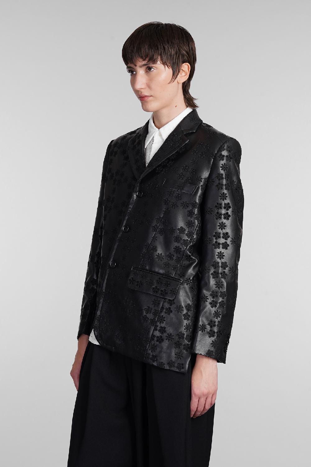 Deliberti Comme des Garcons Giacca in pelle in poliuretano nero cod. 406920 - Deliberti The Luxury Shopping Novità