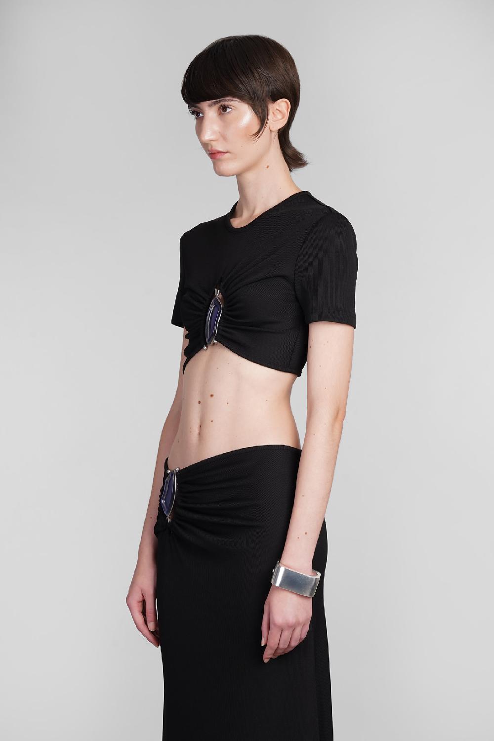 Deliberti Christopher Esber T-shirt in poliestere nero cod. 402370 - Deliberti The Luxury Shopping Offerta esclusiva