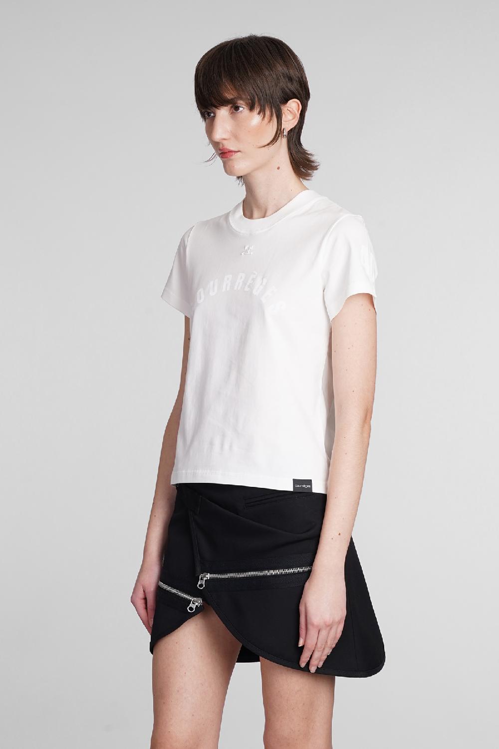 Deliberti Courreges T-shirt in cotone bianco cod. 398519 - Deliberti The Luxury Shopping Offerta San Valentino