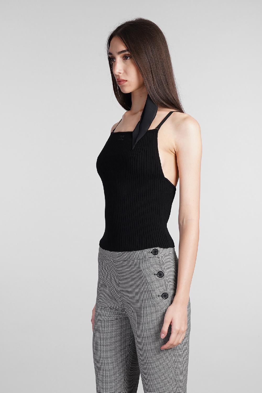 Deliberti Courreges Canotta in viscosa nera cod. 408571 - Deliberti The Luxury Shopping Online Outlet