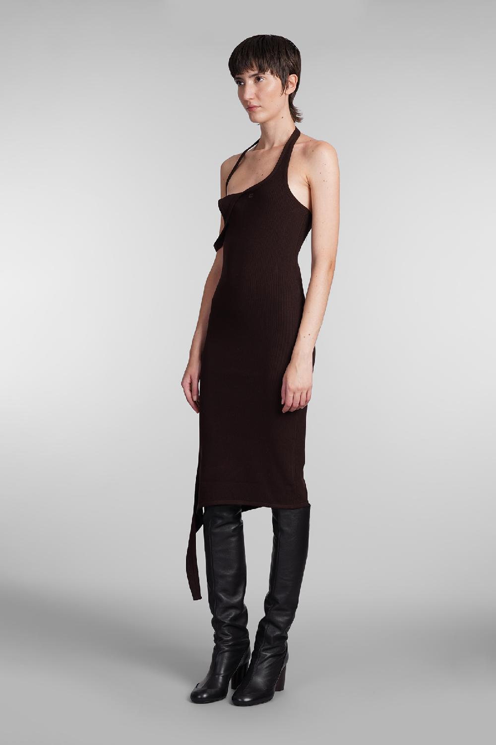 Deliberti Courreges Abito in viscosa marrone cod. 408103 - Deliberti The Luxury Shopping Sconti VIP