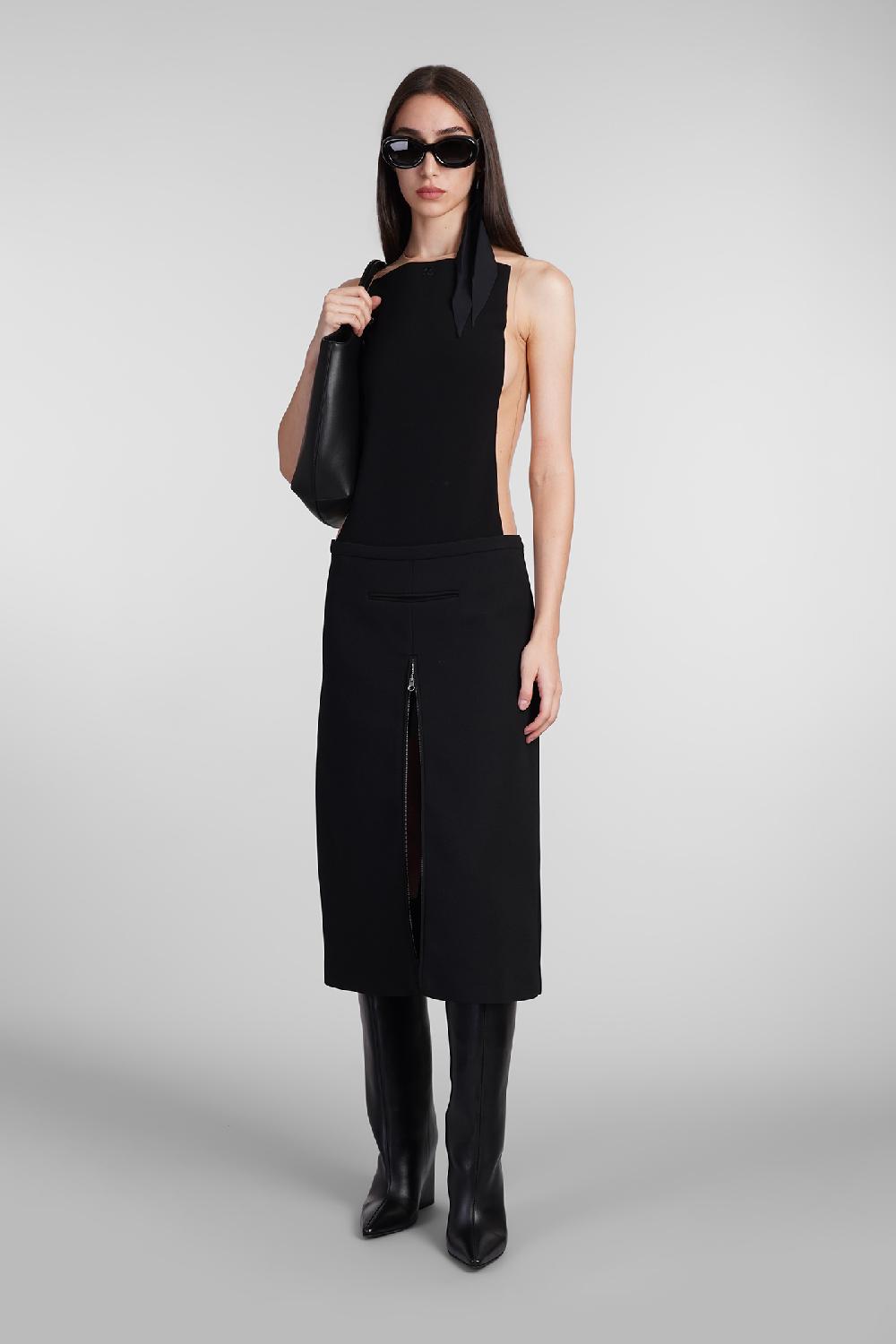 Deliberti Courreges Gonna in poliestere nero cod. 408121 - Deliberti The Luxury Shopping Ultimo giorno