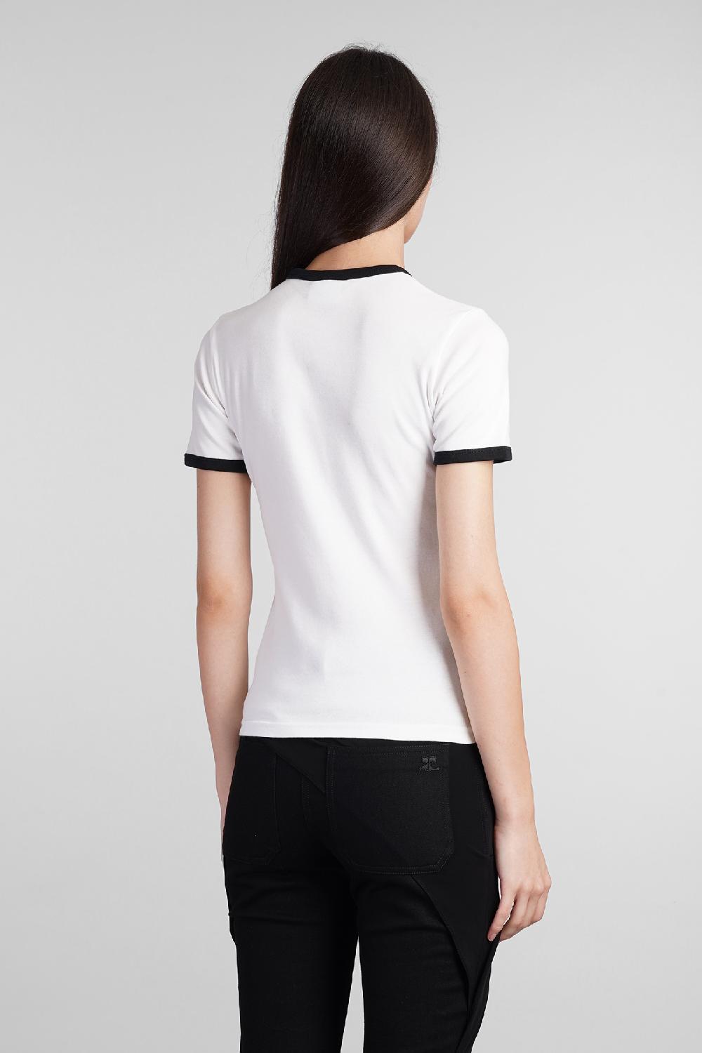 Deliberti Courreges T-shirt in cotone bianco cod. 408558 - Deliberti The Luxury Shopping Fino al 60% di sconto