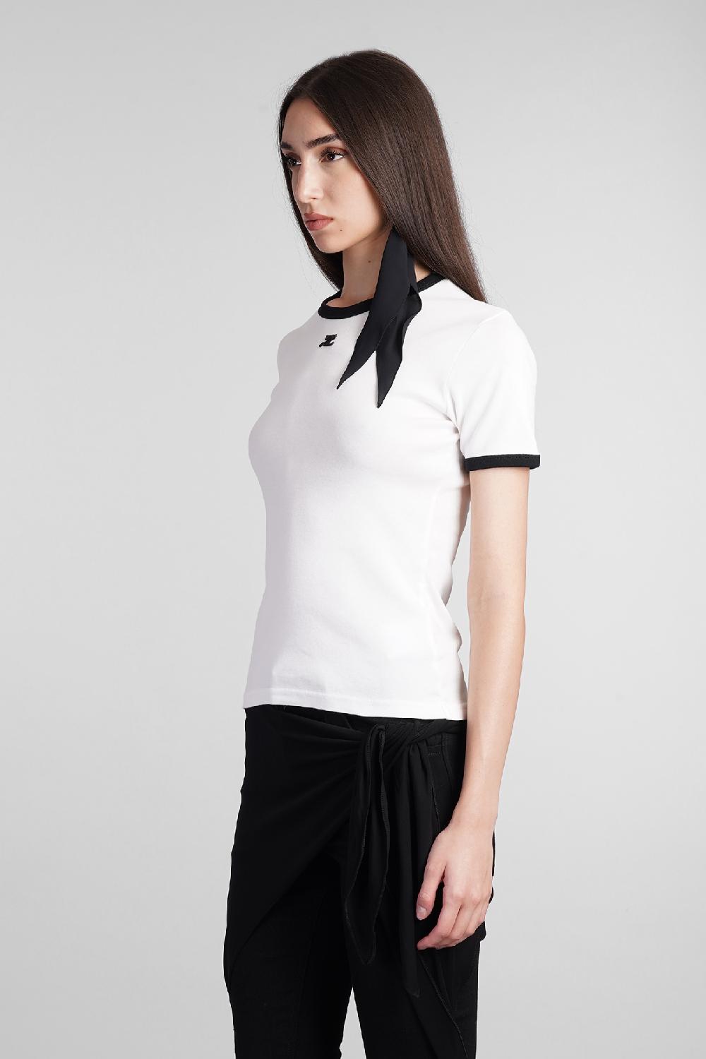 Deliberti Courreges T-shirt in cotone bianco cod. 408558 - Deliberti The Luxury Shopping Fino al 60% di sconto