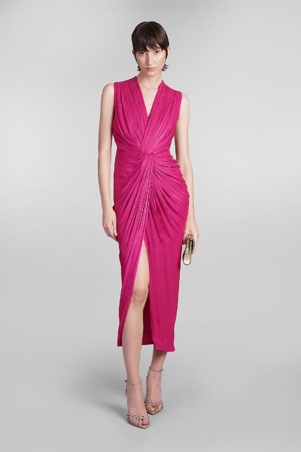Deliberti Costarellos Abito franca in poliestere fucsia cod. 401966 - Deliberti The Luxury Shopping Super sconto