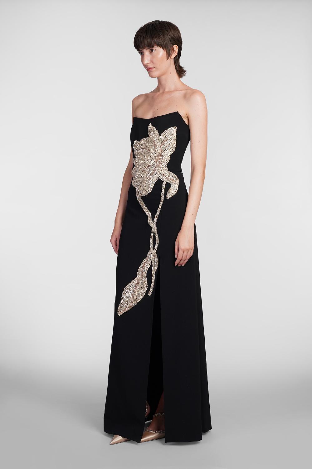 Deliberti Costarellos Abito fara in poliestere nero cod. 406738 - Deliberti The Luxury Shopping Trasporto libero internazionale
