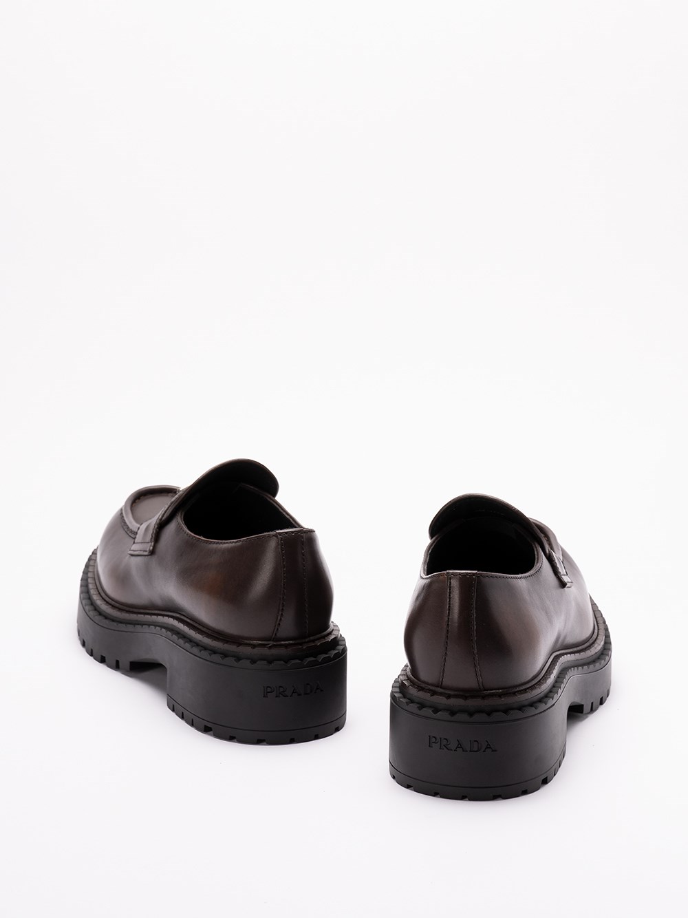 Prada Leather Loafers Negozi Online