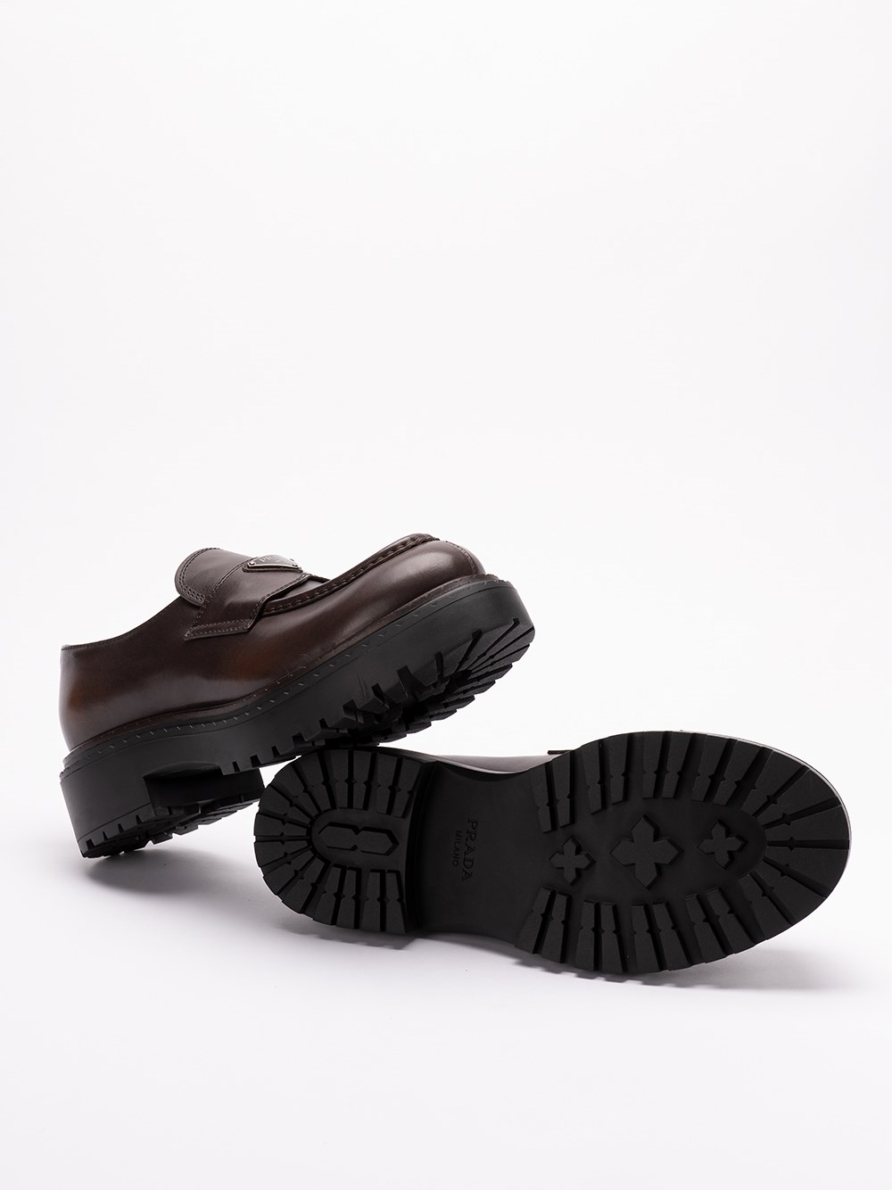 Prada Leather Loafers Negozi Online