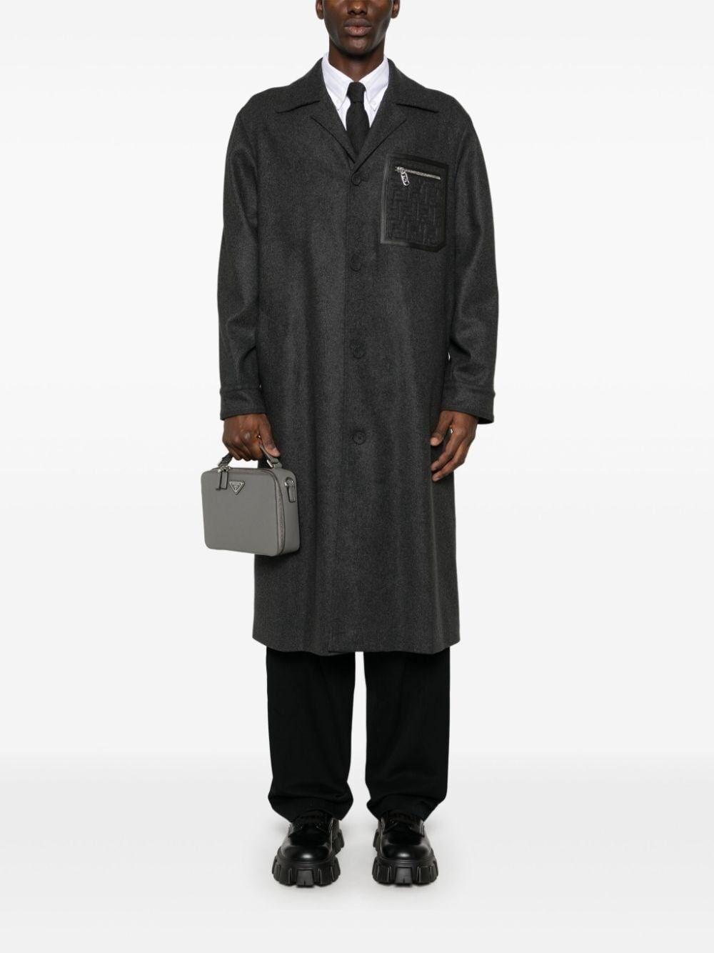 Fendi `FF` Embossed Coat Grandi sconti