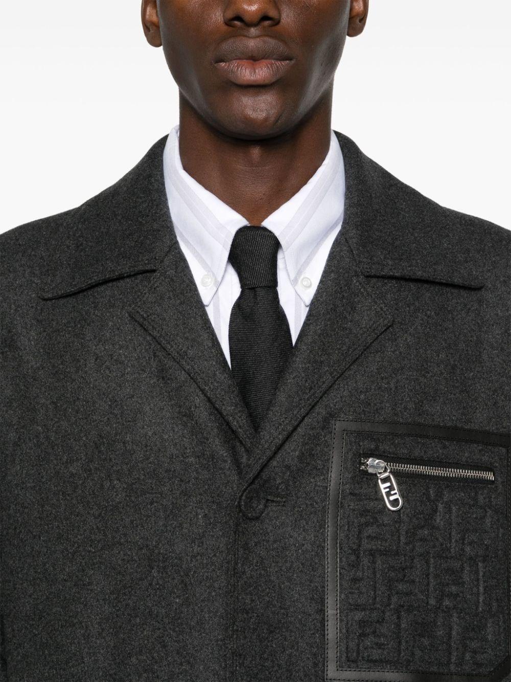 Fendi `FF` Embossed Coat Grandi sconti
