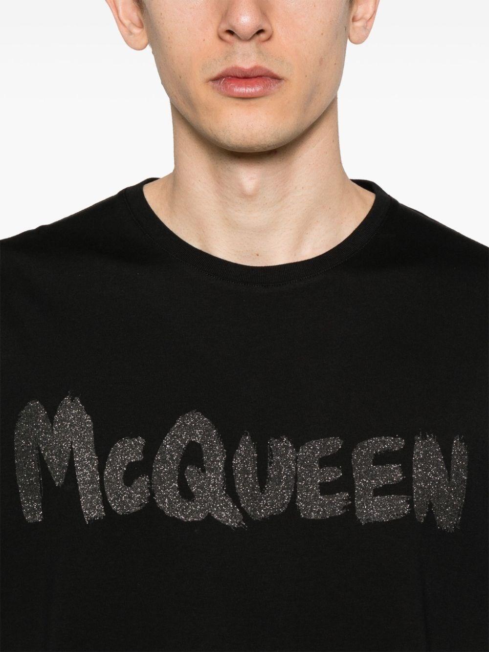 Alexander mcqueen `Graffiti` Print T-Shirt Saldi