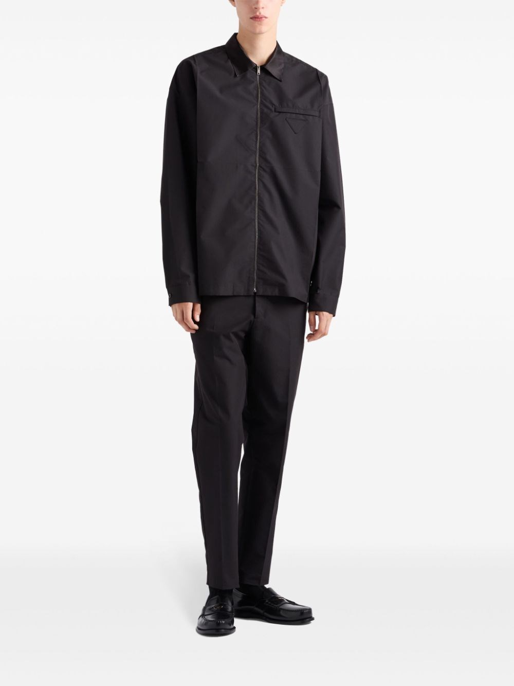 Prada Technical Cotton Shirt In Saldo