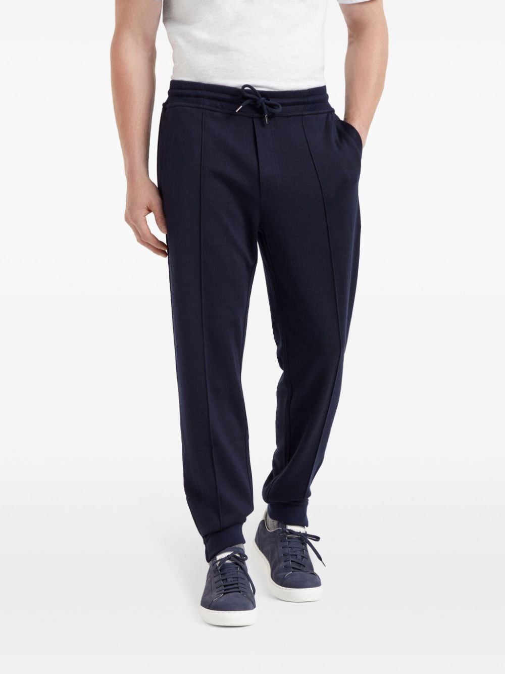 Brunello cucinelli Pants With Crête Detail And Elasticated Zipper Cuffs Prezzo Ridotto