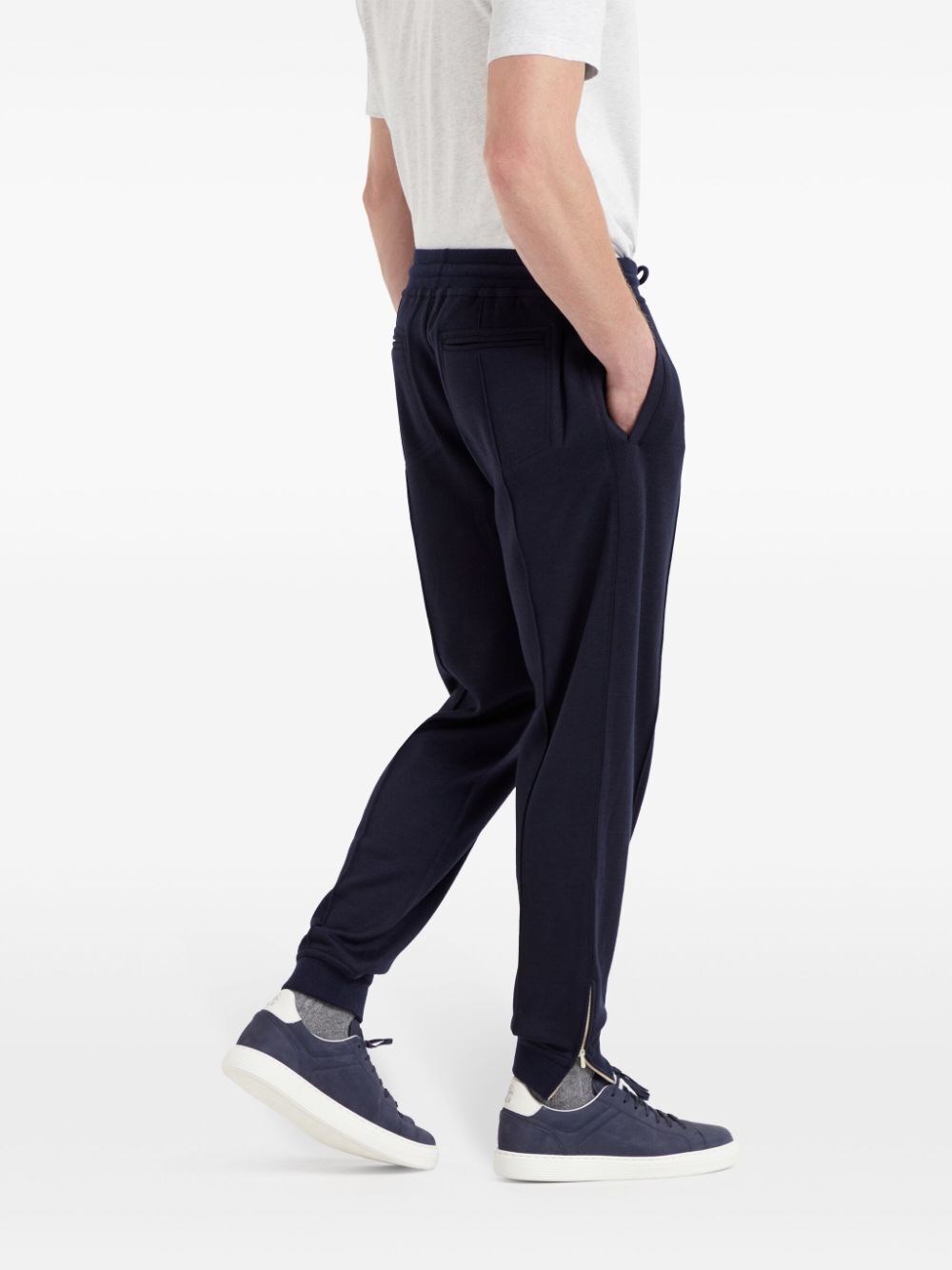 Brunello cucinelli Pants With Crête Detail And Elasticated Zipper Cuffs Prezzo Ridotto