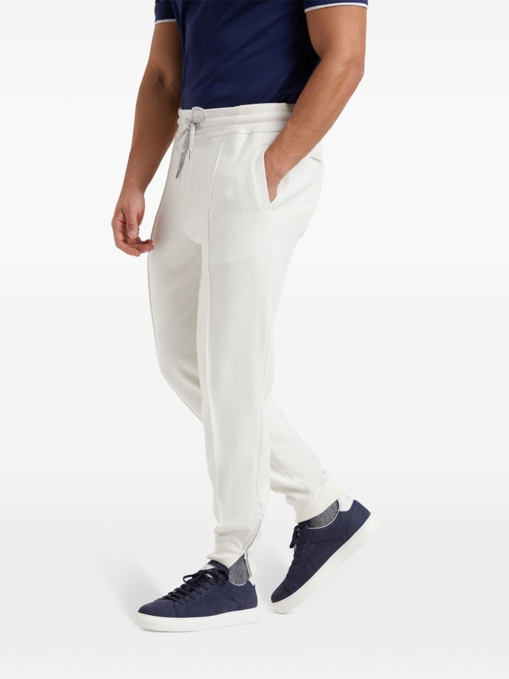 Brunello cucinelli Pants With Crête Detail And Elasticated Zipper Cuffs Convenienza