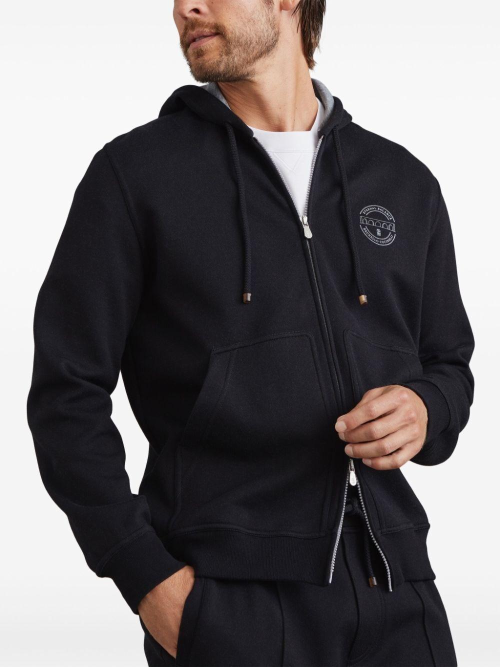 Brunello cucinelli Hooded Sweatshirt With Zipper And Print Novità