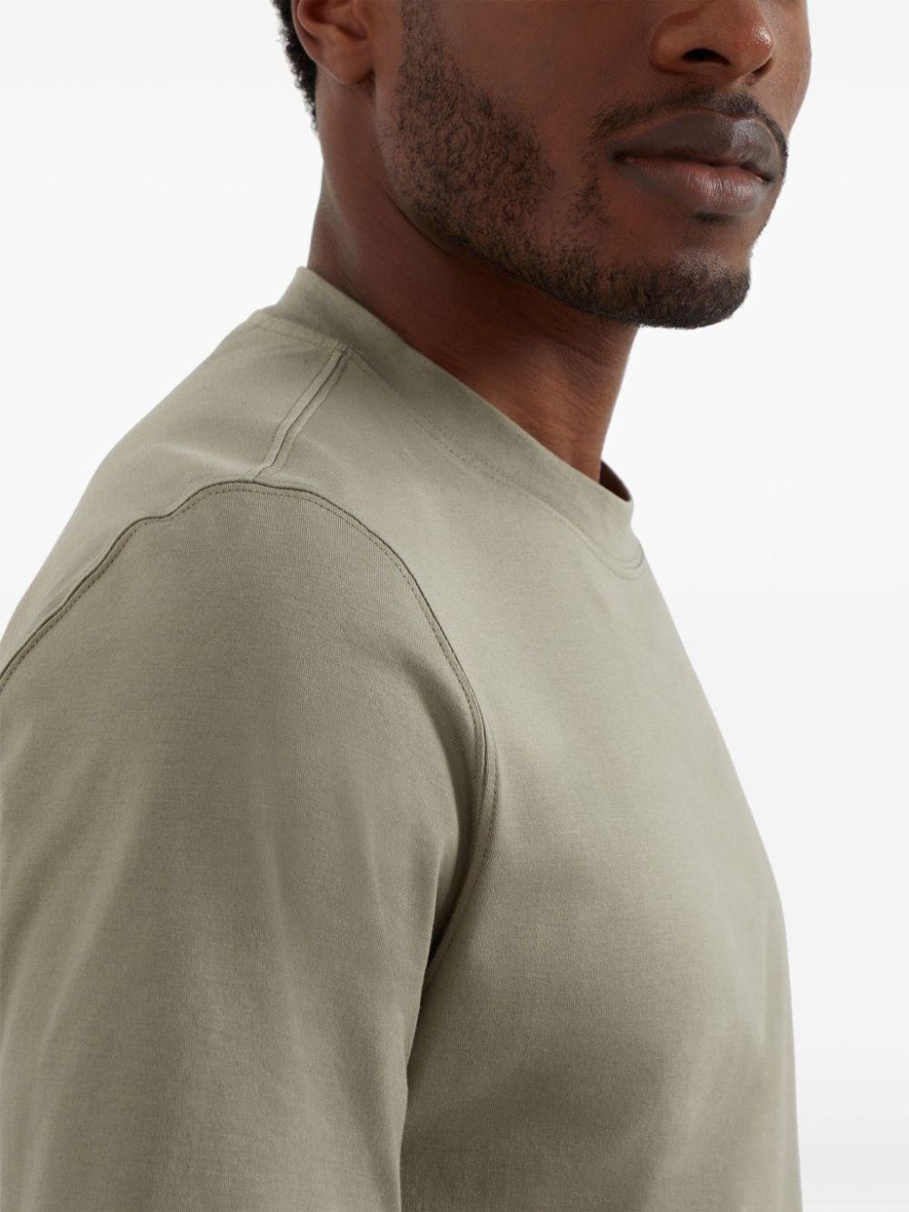 Brunello cucinelli Crew-Neck T-Shirt With Printed Logo Offerta