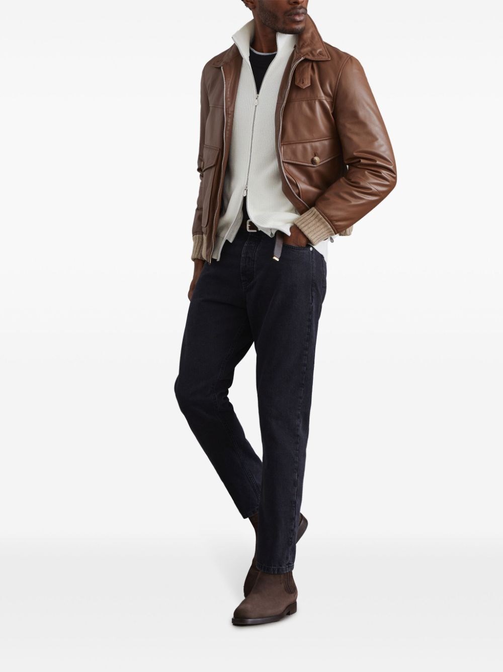 Brunello cucinelli Crew Neck T-Shirt With Faux-Layering 2025
