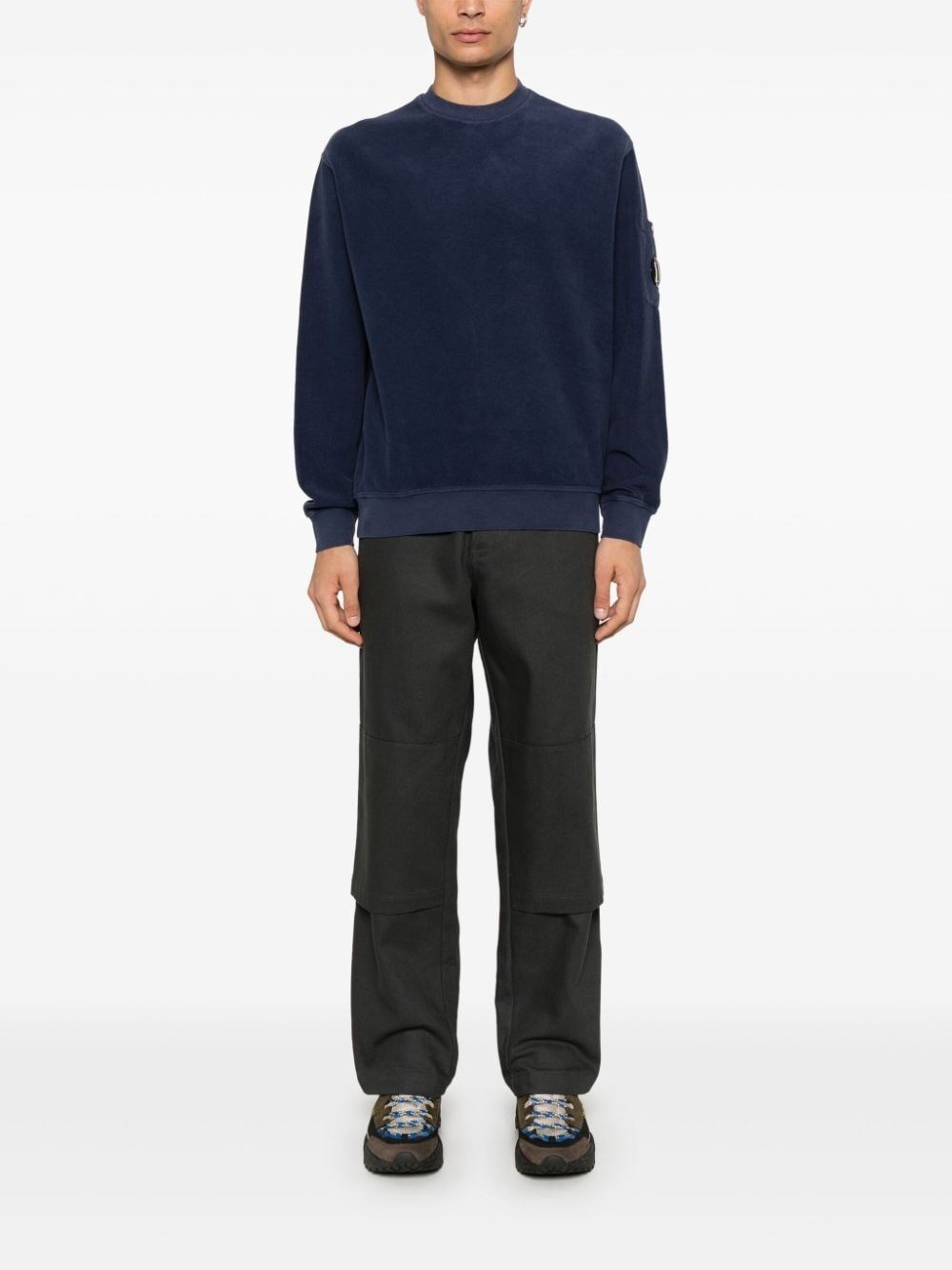 C.p. company `Brushed Emerized Diagonal Fleece` Crew-Neck Sweatshirt Pezzi Unici