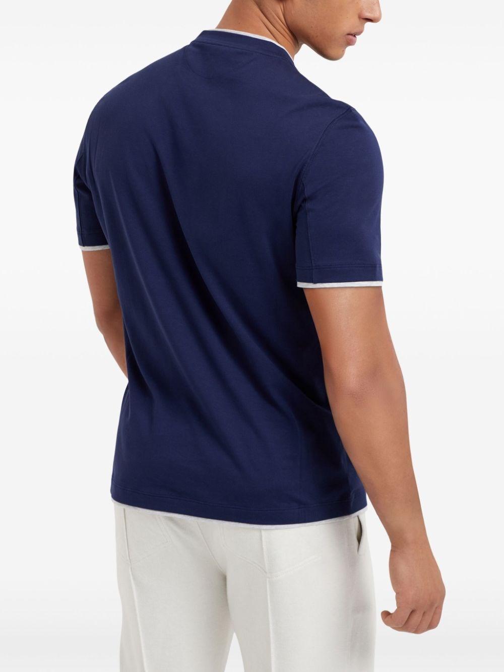Brunello cucinelli Crew-Neck T-Shirt With Faux-Layering Soddisfazione Garantita