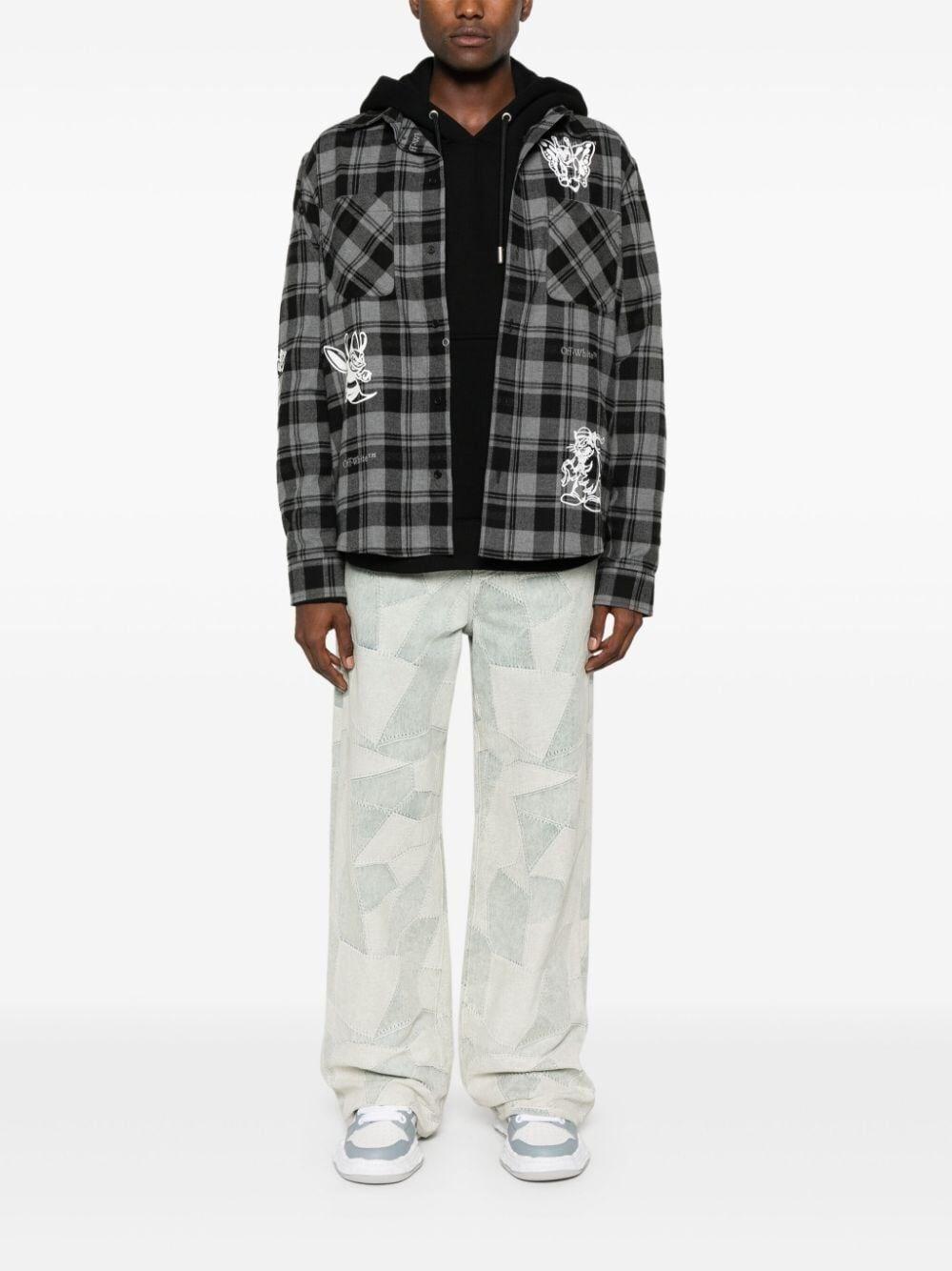 Off white `Character` Check Flannel Shirt Hotsell