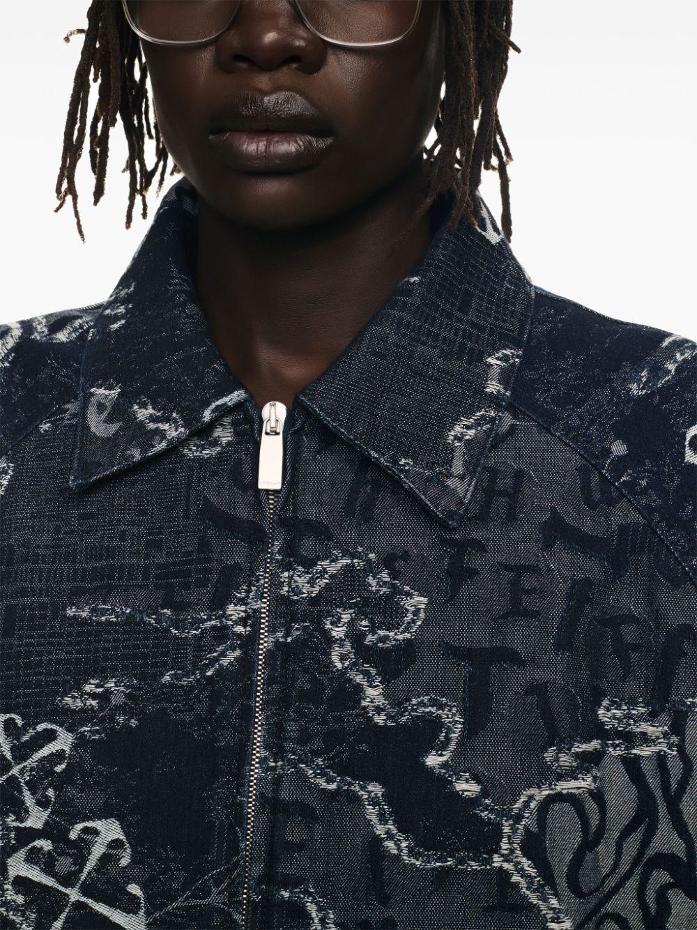 Off white `Camo` Denim Bomber Jacket Italy