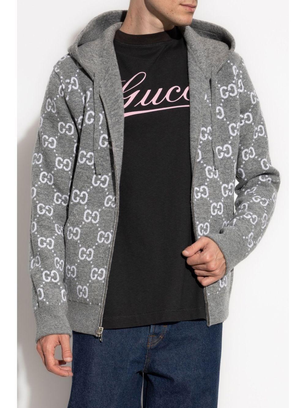 Gucci `Double GG` Full-Zip Hoodie Prezzo Ridotto