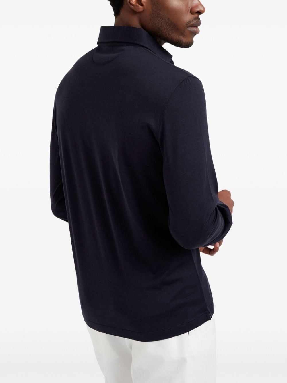 Brunello cucinelli Long Sleeve Polo With Shirt-Style Collar Sconti questo mese