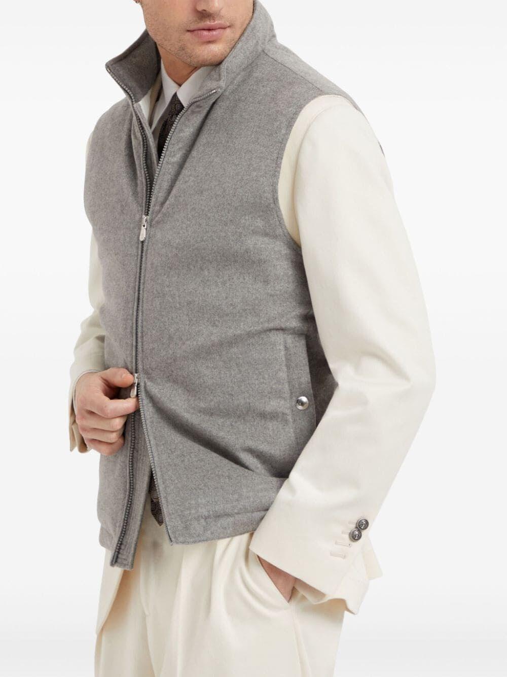 Brunello cucinelli Cashmere Padded Sleeveless Outerwear Vendita Calda