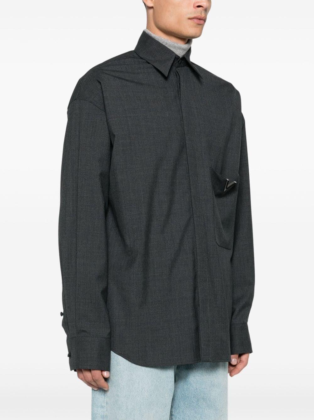 Valentino garavani `V Detail` Long Sleeve Shirt Saldi Di Fabbrica