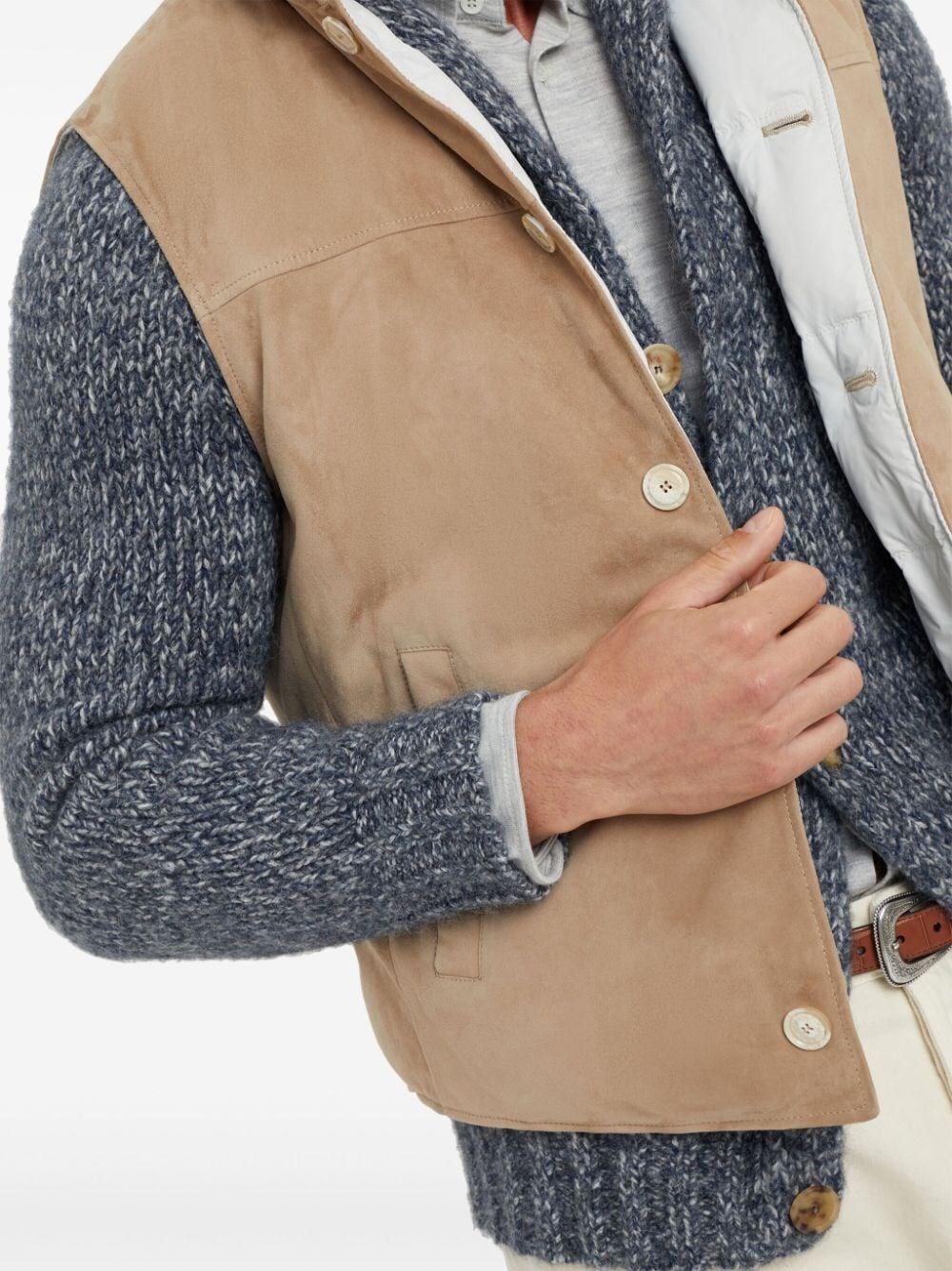 Brunello cucinelli Padded Leather Vest Soddisfazione Garantita
