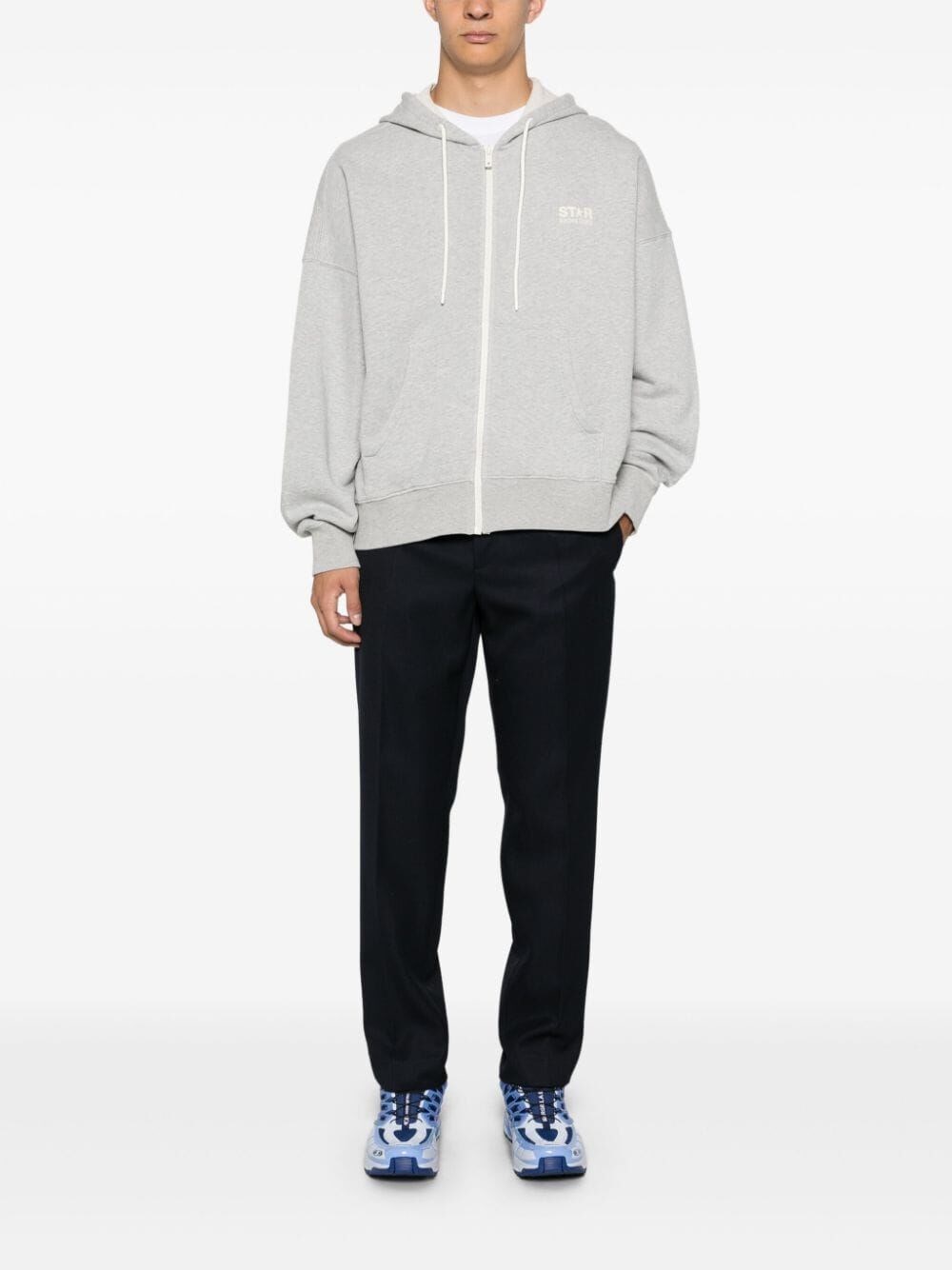 Golden goose `Star` Zipped Hoodie Logo Printed In Vendita