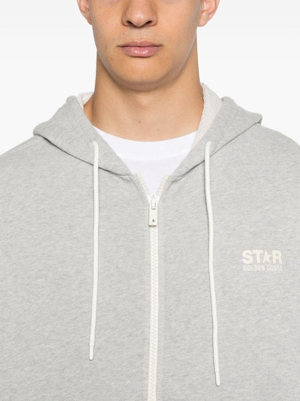 Golden goose `Star` Zipped Hoodie Logo Printed In Vendita