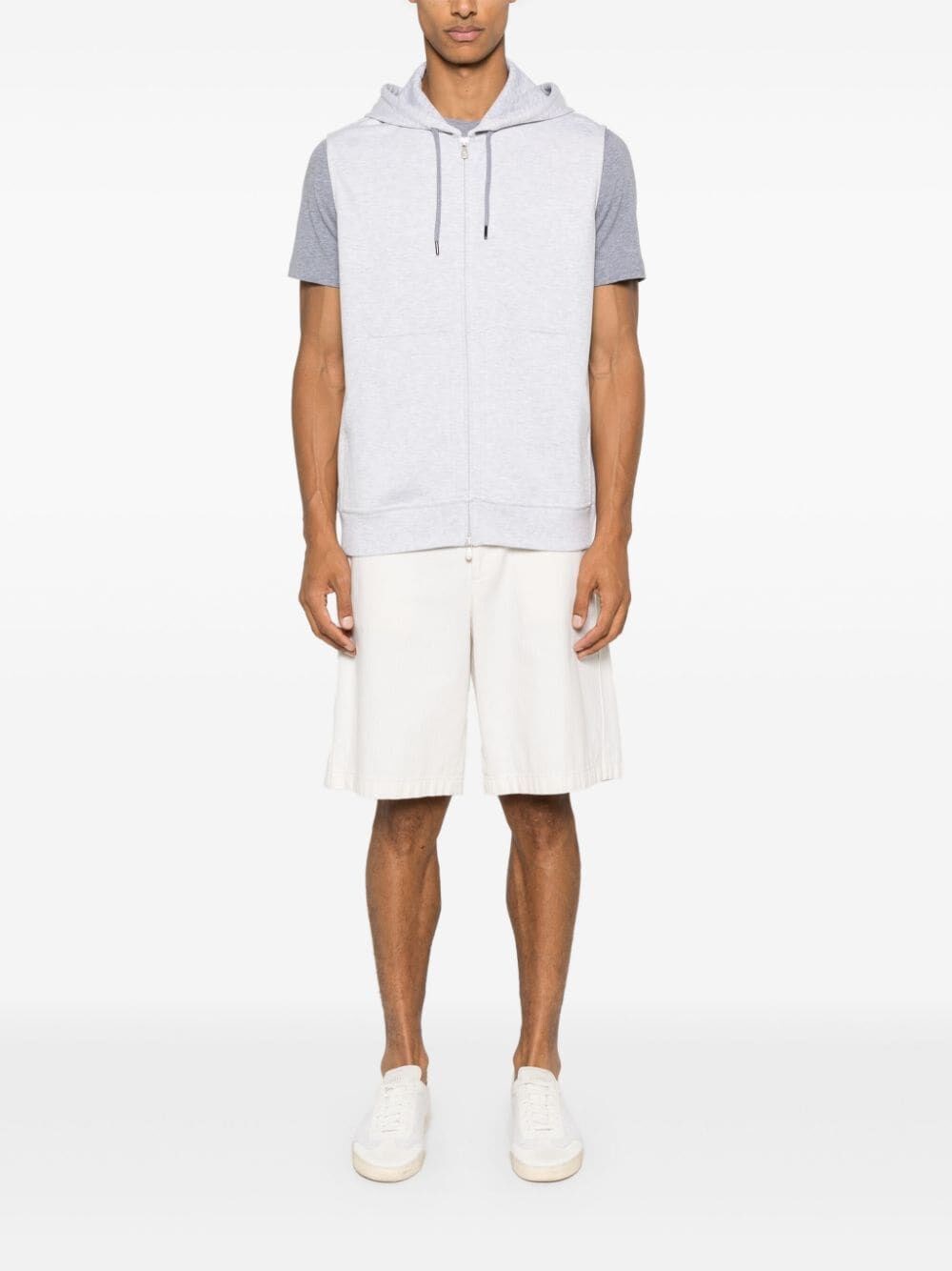 Brunello cucinelli Sleeveless Sweatshirt With Zipper And Hood Nuova