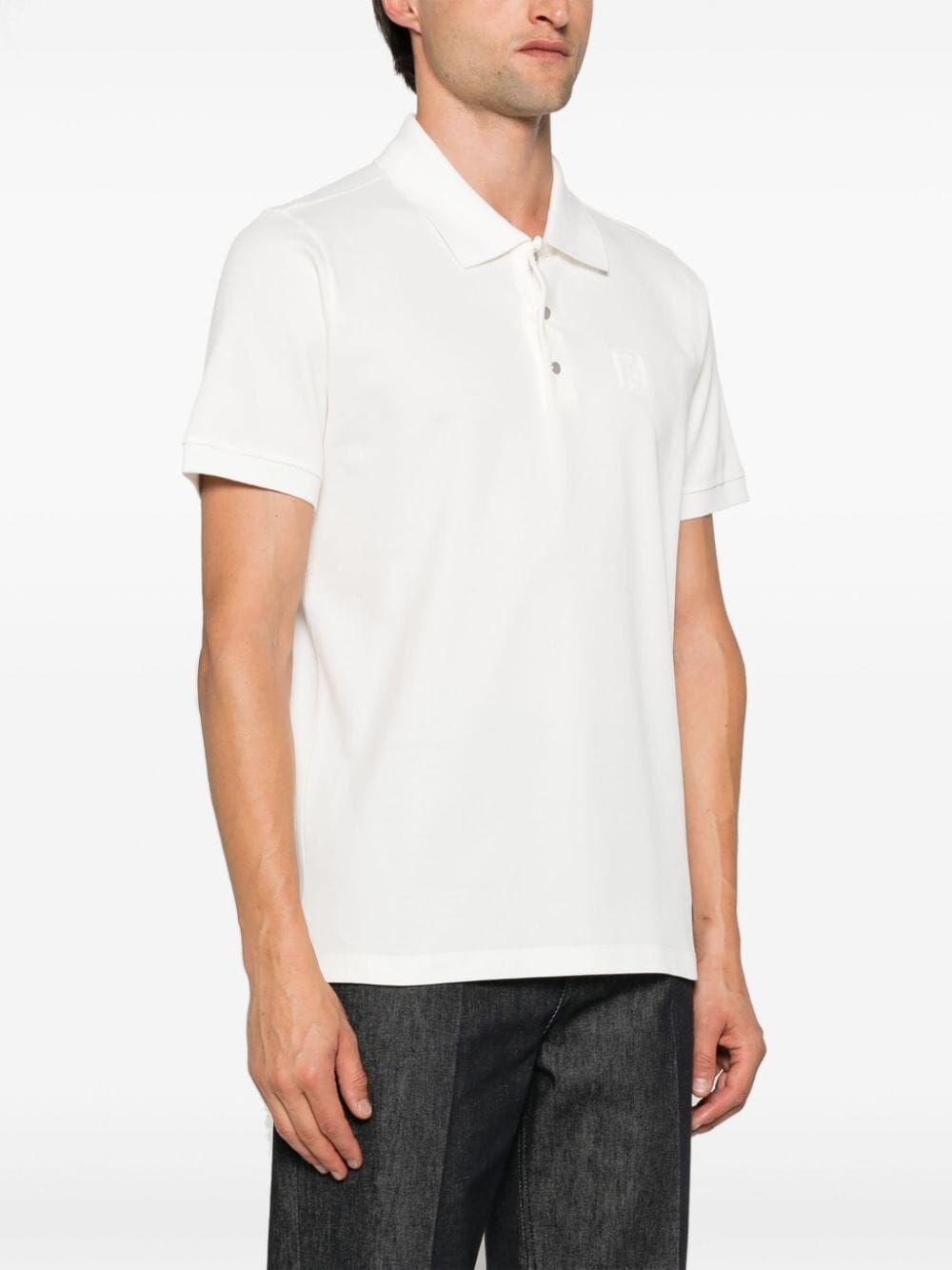 Fendi `FF` Embossed Polo Shirt Saldi