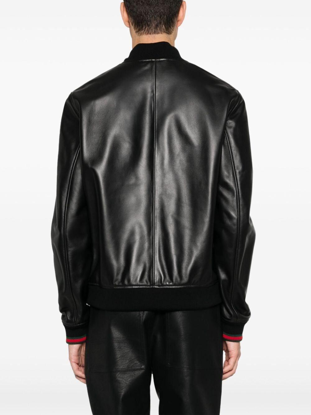 Gucci Leather Bomber Jacket Promozione