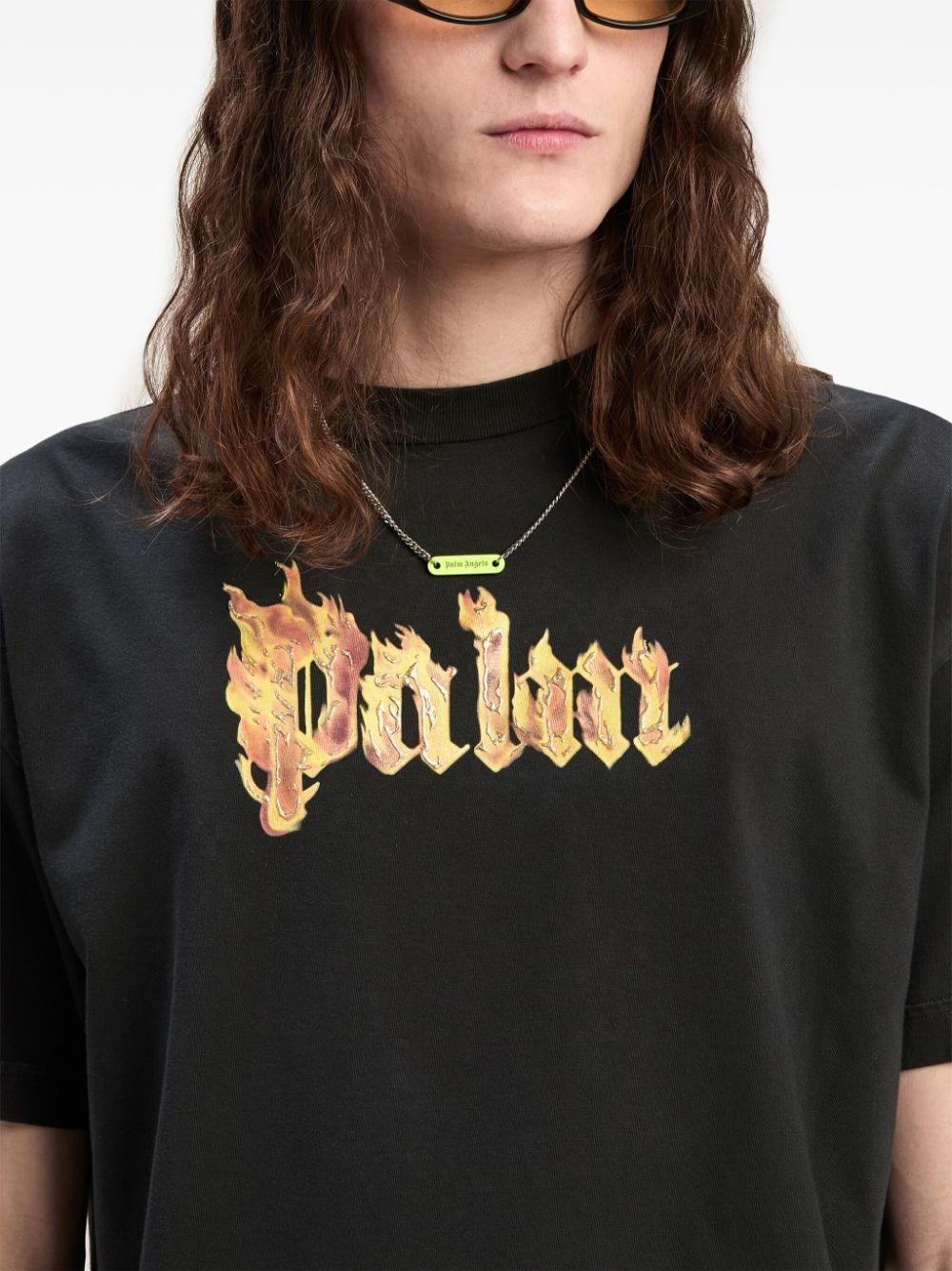 Palm angels `Burning Logo` T-Shirt Shopping online